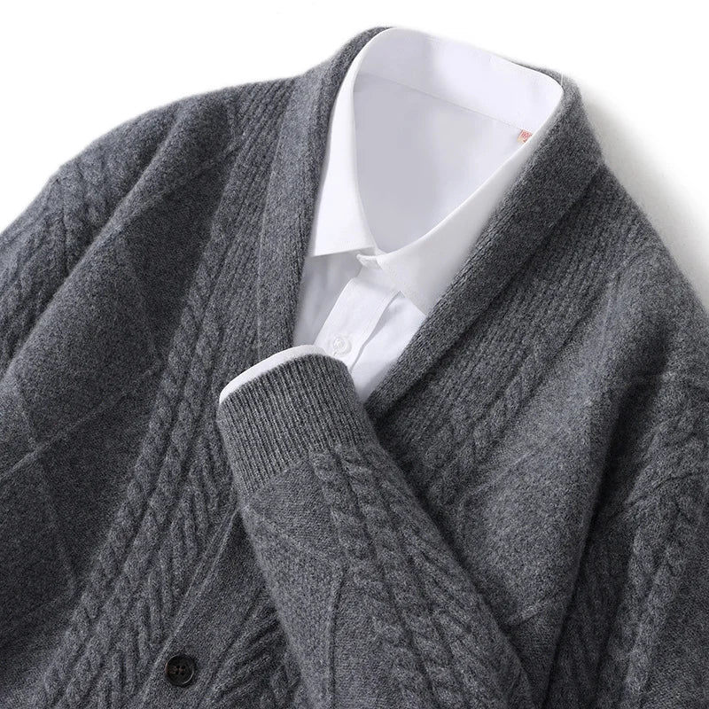 Alex | Wol Cardigan met Ruitpatroon
