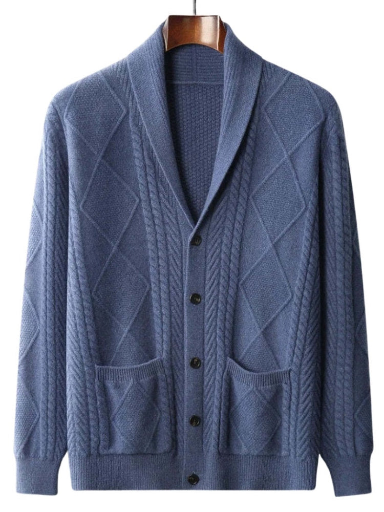 Alex | Wol Cardigan met Ruitpatroon