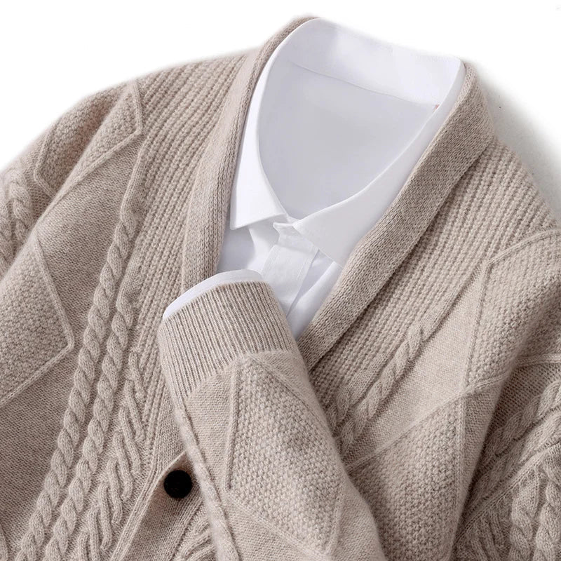 Alex | Wol Cardigan met Ruitpatroon